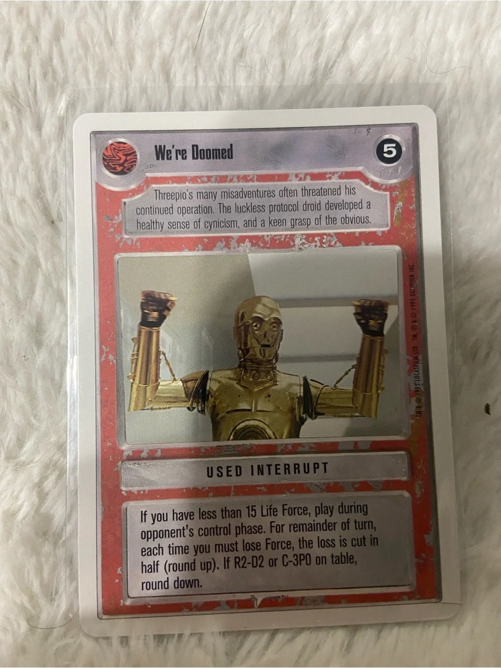 Star Wars C-3PO 'We're Doomed' Trading Card - Gold & Red
